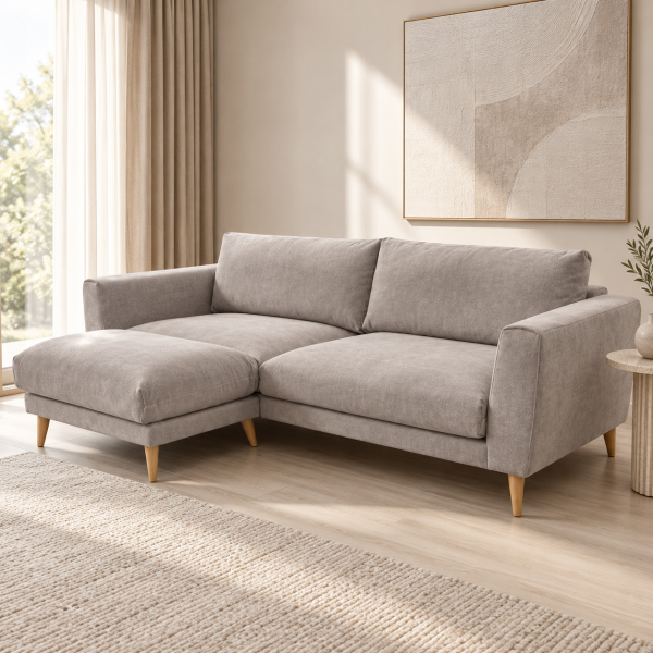 Canapea fix THOR 3 + Puf THOR Royal light grey 1