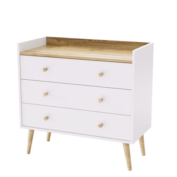 Comoda Asgard 3 Kraft gold alb
