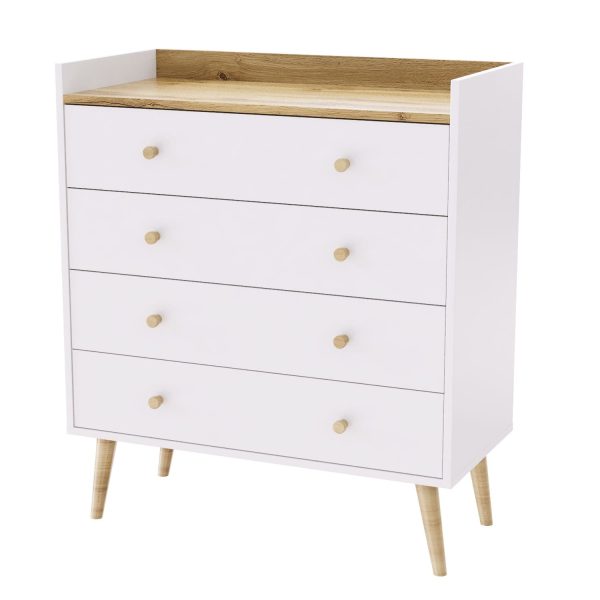 Comoda Asgard 4 Kraft gold alb