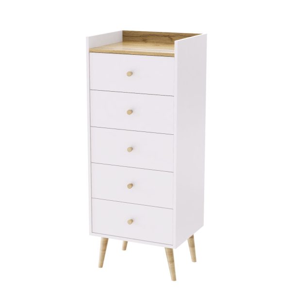 Comoda Asgard 5 Kraft gold alb